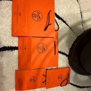 Hermes Orange Shopping Bags